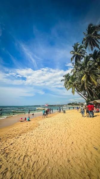Hikkaduwa palm fringed golden beach